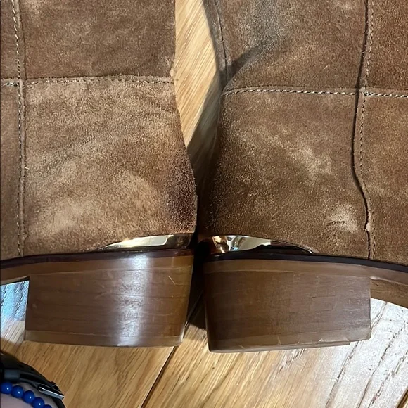 Naughty Monkey Brown Heeled Stride Suede Boots Size 7.5 - Picture 12 of 16